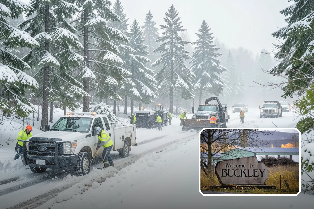 Industrial Facility Parking Lot Snow Removal in Buckley, Pierce County, WA - Large lots and truck approaches stay open to protect production