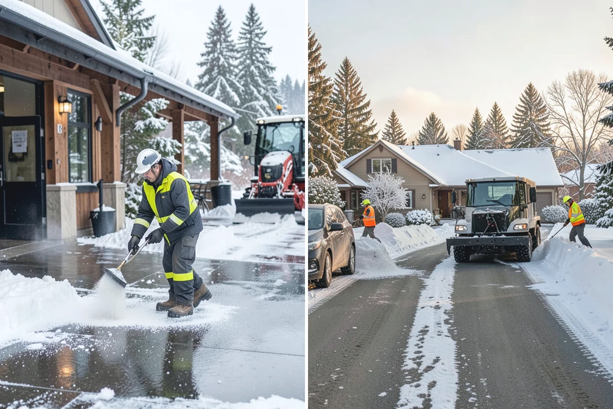 Industrial Facility Parking Lot Snow Removal in Buckley, Pierce County, WA - Survey yard parking, gate approaches, and truck turning areas