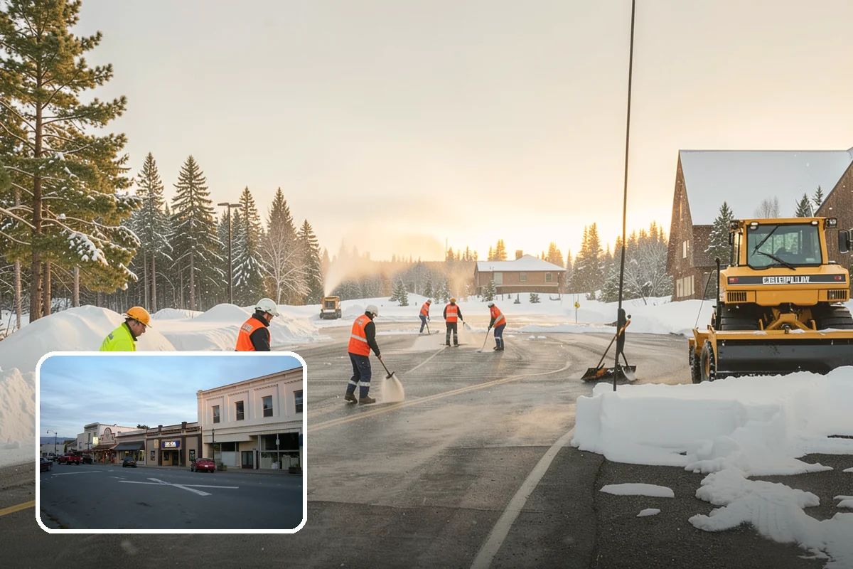 Industrial Facility Parking Lot Snow Removal in Burlington, Skagit County, WA - Large lots and truck approaches stay open to protect production