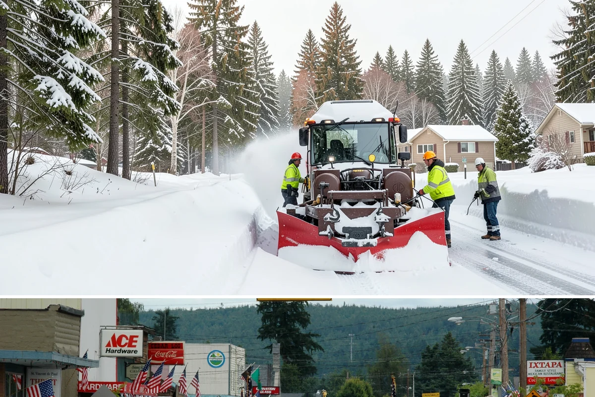 Industrial Facility Parking Lot Snow Removal in Carnation, King County, WA - Industrial lots in the Puget Sound region need the most winter clearing from December through February, when cold snaps threaten...