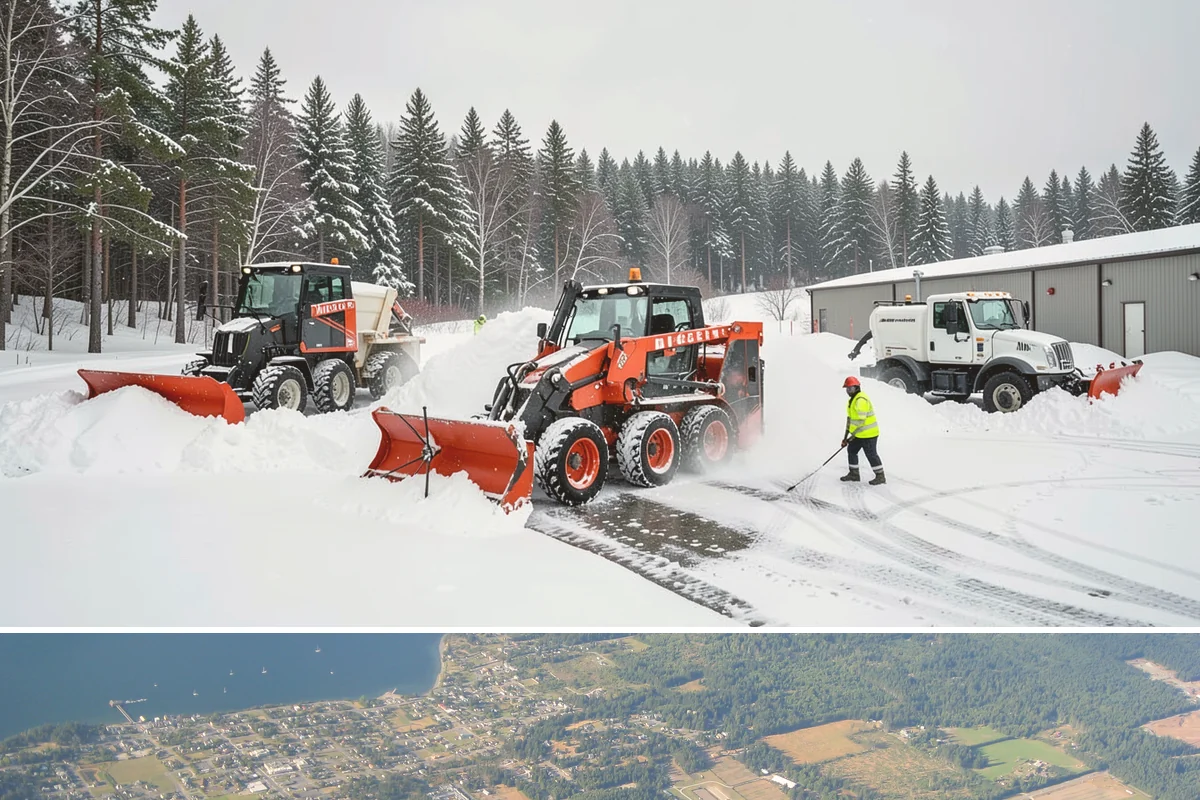 Industrial Facility Parking Lot Snow Removal in Coupeville, Island County, WA - Industrial lots in the Puget Sound region need the most winter clearing from December through February, when cold snaps threaten...