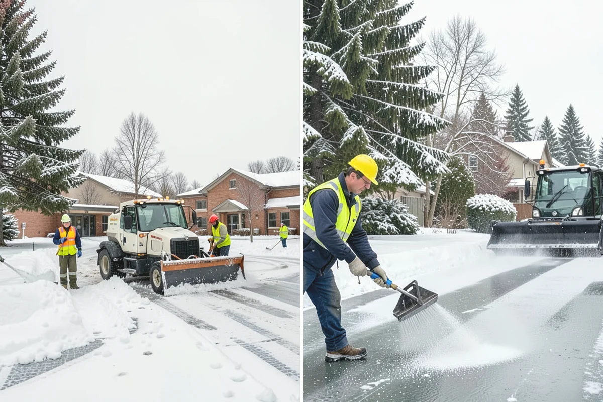 Industrial Facility Parking Lot Snow Removal in Covington, King County, WA - Survey yard parking, gate approaches, and truck turning areas