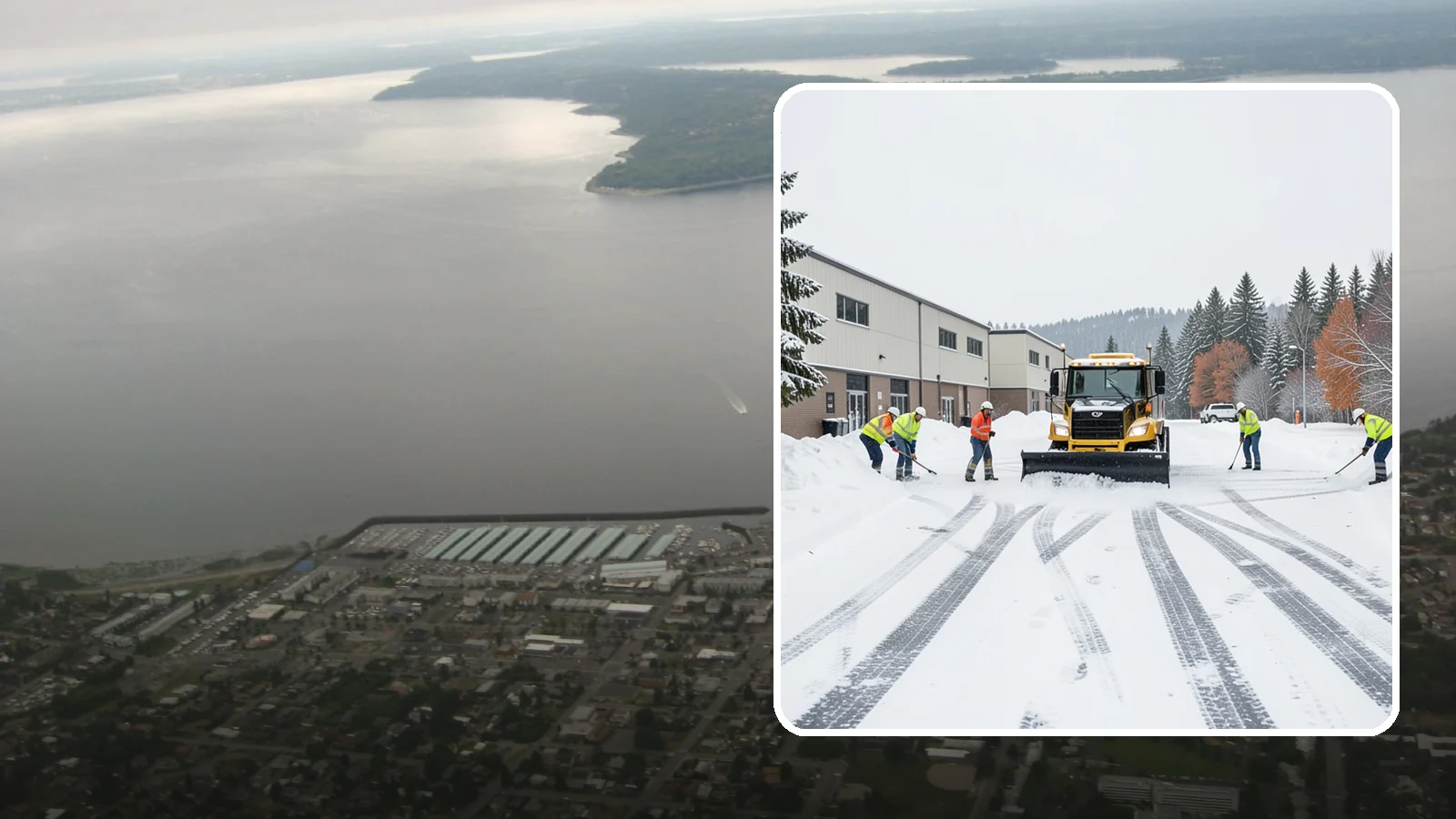 Industrial Facility Parking Lot Snow Removal in Des Moines, King County, WA - We clear large industrial lots and truck approaches so Western Washington operations keep running through winter weather.