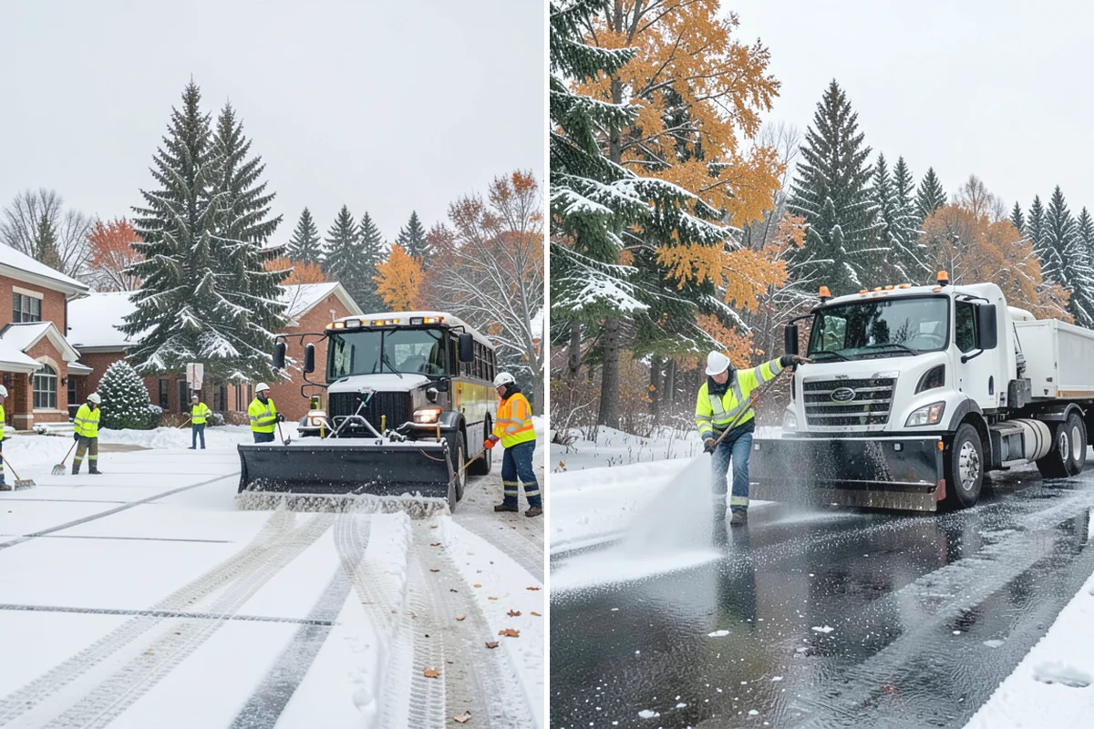 Industrial Facility Parking Lot Snow Removal in Des Moines, King County, WA - Survey yard parking, gate approaches, and truck turning areas