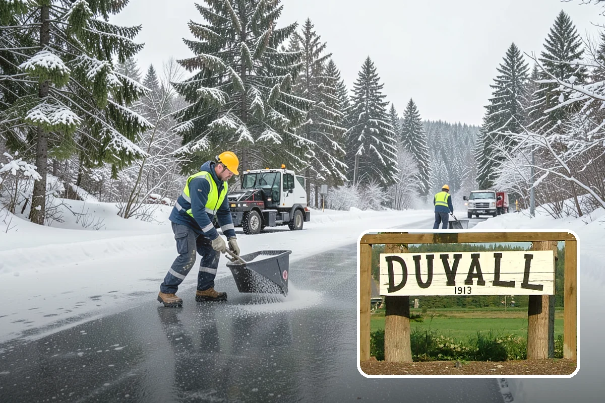 Industrial Facility Parking Lot Snow Removal in Duvall, King County, WA - Large lots and truck approaches stay open to protect production