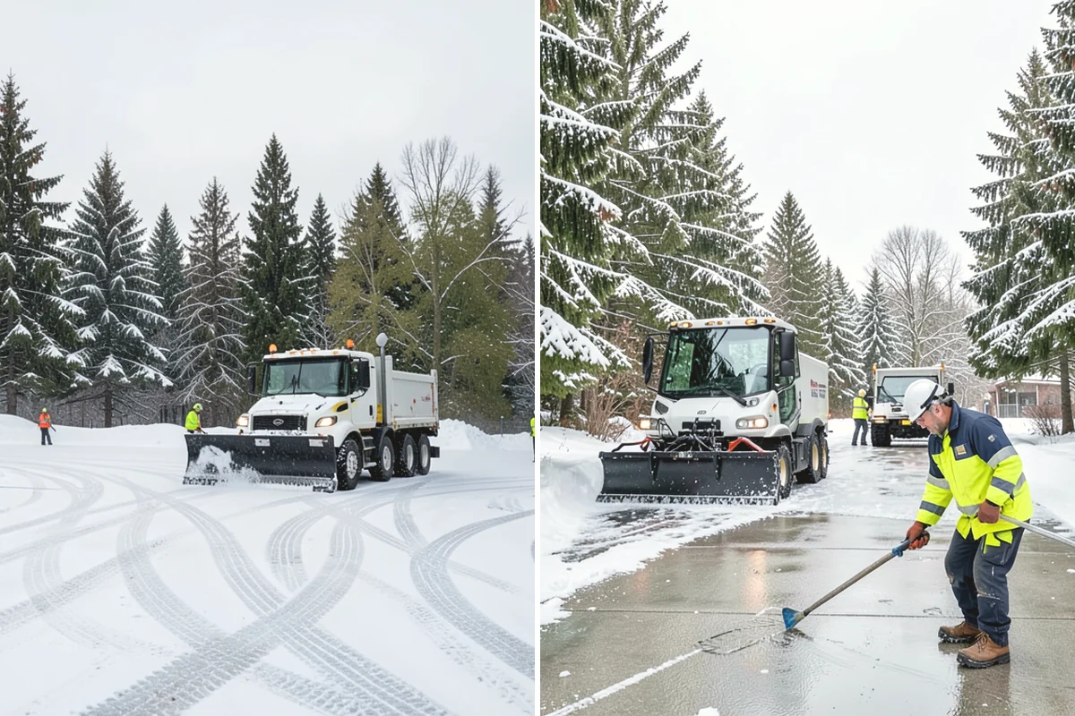 Industrial Facility Parking Lot Snow Removal in Duvall, King County, WA - Survey yard parking, gate approaches, and truck turning areas