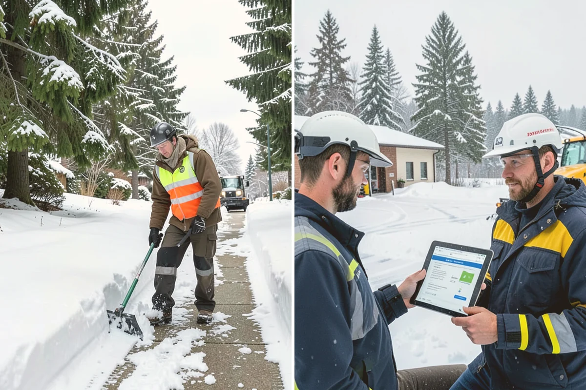 Industrial Facility Parking Lot Snow Removal in Eatonville, Pierce County, WA - Survey yard parking, gate approaches, and truck turning areas