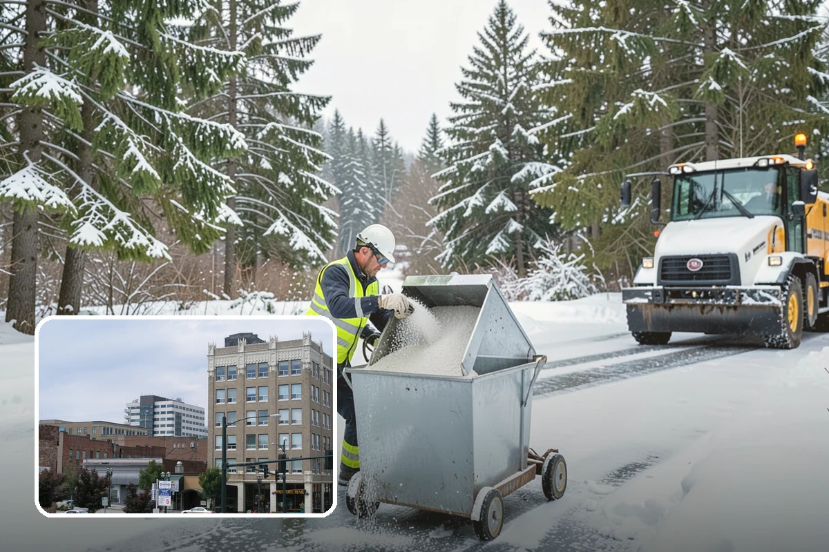 Industrial Facility Parking Lot Snow Removal in Everett, Snohomish County, WA - Large lots and truck approaches stay open to protect production