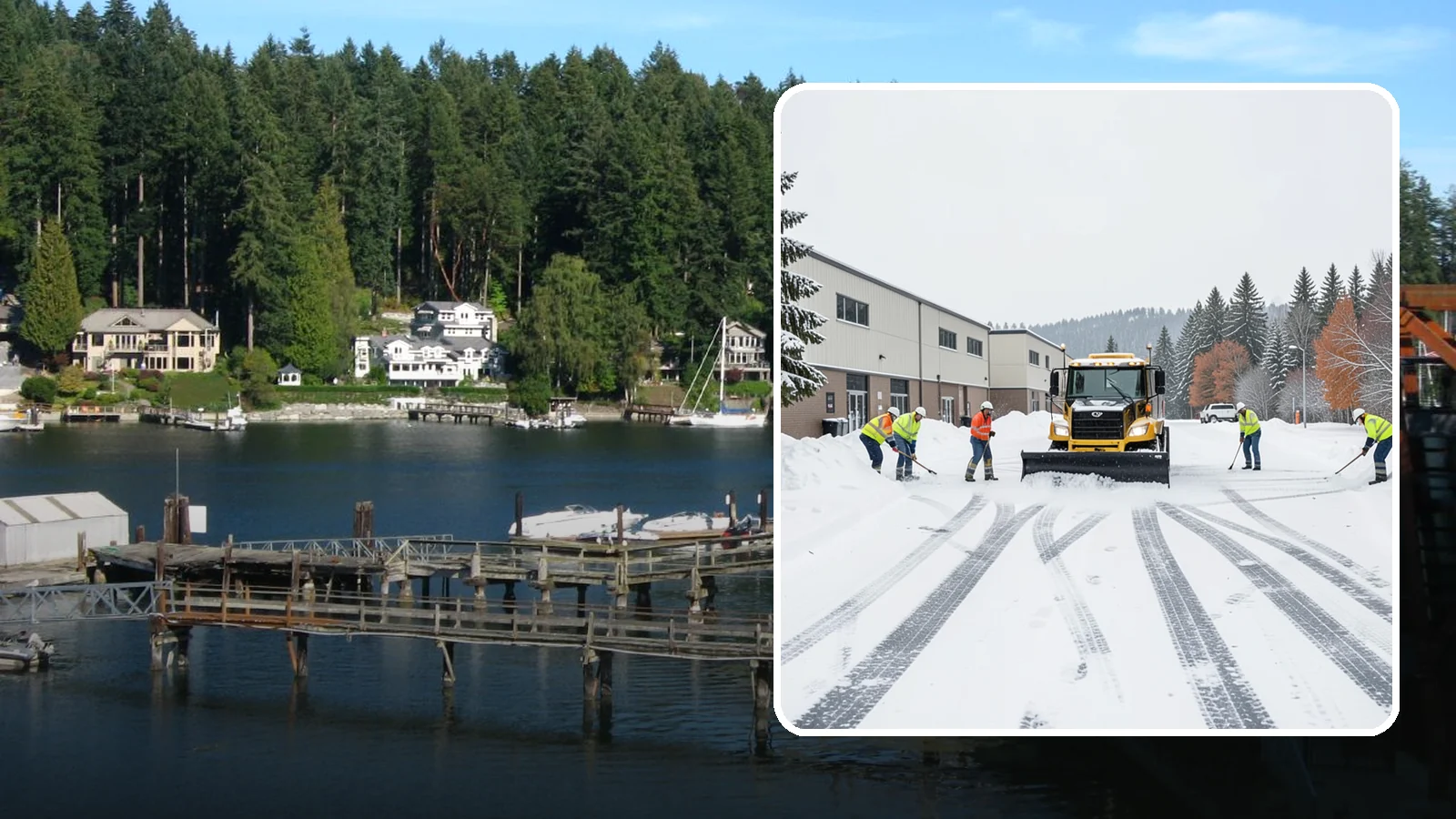 Industrial Facility Parking Lot Snow Removal in Gig Harbor, Pierce County, WA - We clear large industrial lots and truck approaches so Western Washington operations keep running through winter weather.