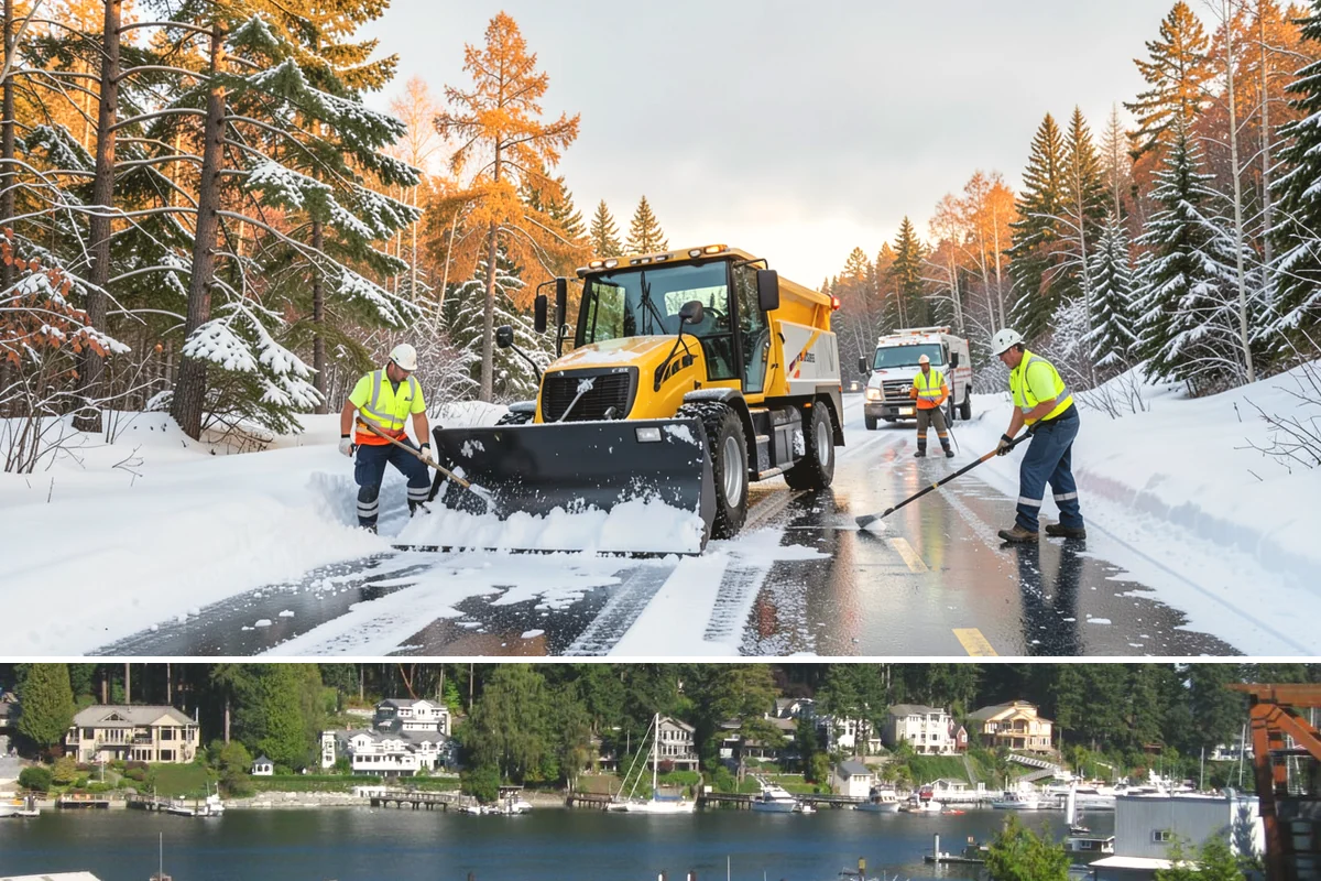 Industrial Facility Parking Lot Snow Removal in Gig Harbor, Pierce County, WA - Industrial lots in the Puget Sound region need the most winter clearing from December through February, when cold snaps threaten...