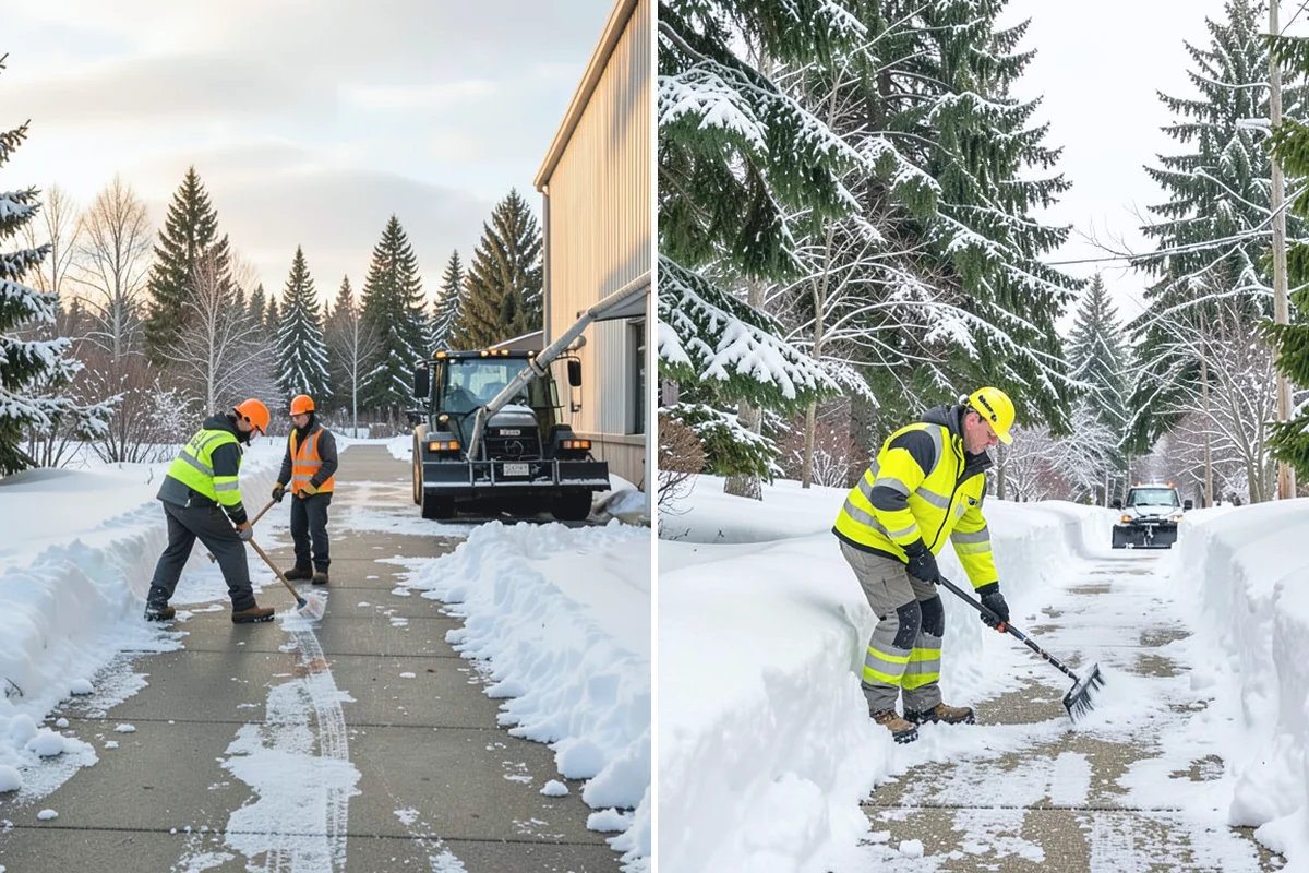 Industrial Facility Parking Lot Snow Removal in Hamilton, Skagit County, WA - Survey yard parking, gate approaches, and truck turning areas