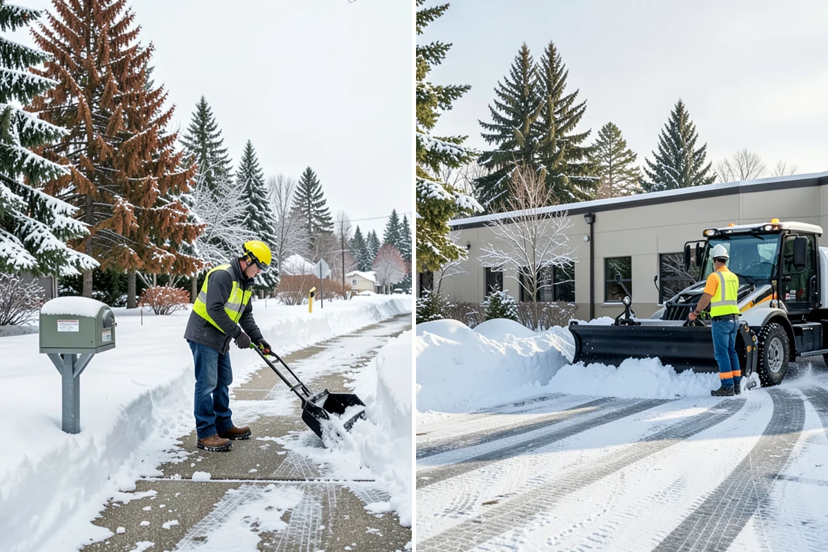 Industrial Facility Parking Lot Snow Removal in Hunts Point, King County, WA - Survey yard parking, gate approaches, and truck turning areas