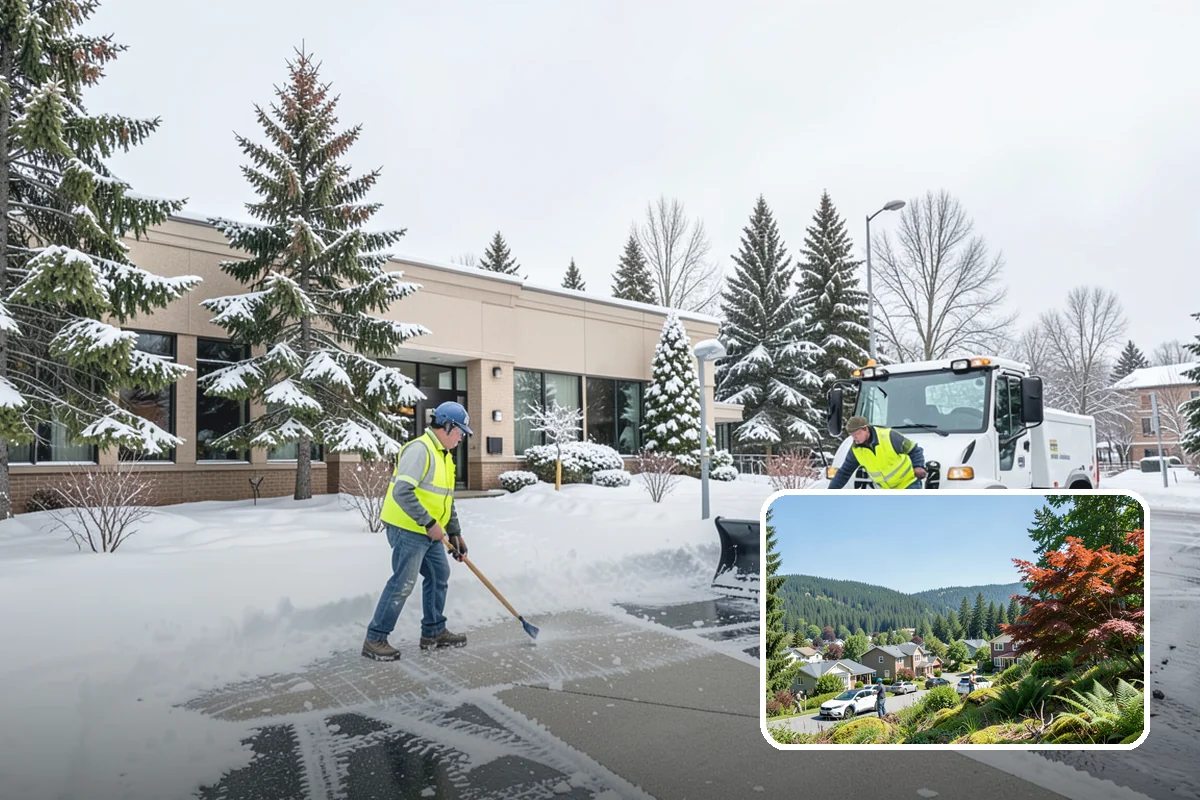 Industrial Facility Parking Lot Snow Removal in Index, Snohomish County, WA - Large lots and truck approaches stay open to protect production
