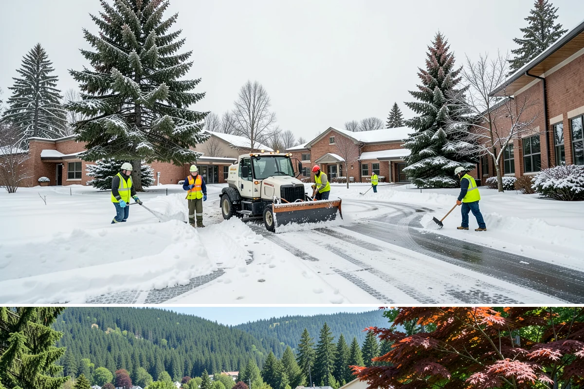Industrial Facility Parking Lot Snow Removal in Index, Snohomish County, WA - Industrial lots in the Puget Sound region need the most winter clearing from December through February, when cold snaps threaten...