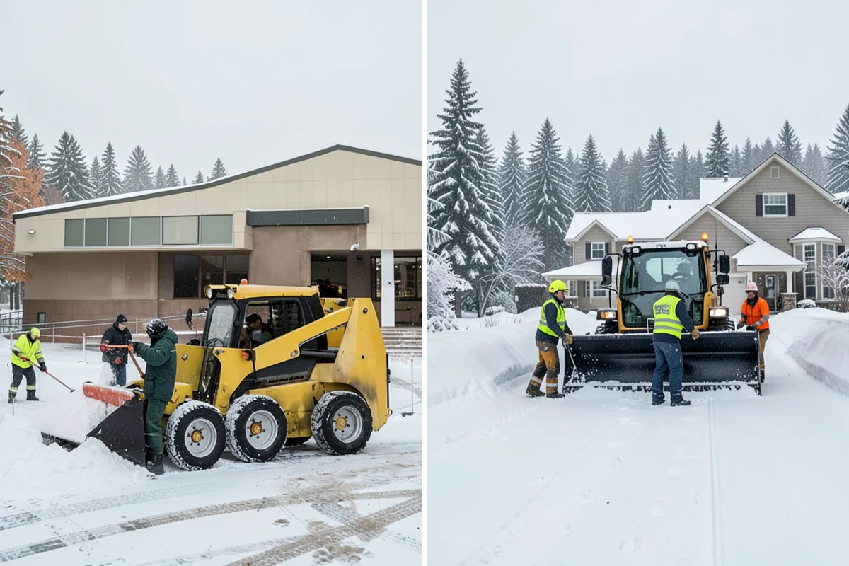 Industrial Facility Parking Lot Snow Removal in Kenmore, King County, WA - Survey yard parking, gate approaches, and truck turning areas