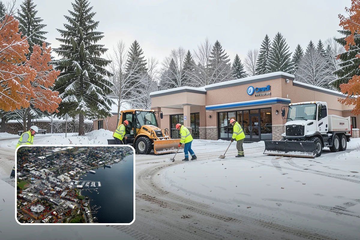 Industrial Facility Parking Lot Snow Removal in Kirkland, King County, WA - Large lots and truck approaches stay open to protect production