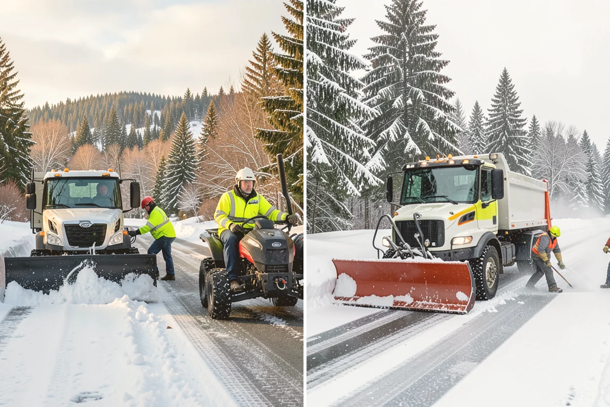 Industrial Facility Parking Lot Snow Removal in Kirkland, King County, WA - Survey yard parking, gate approaches, and truck turning areas