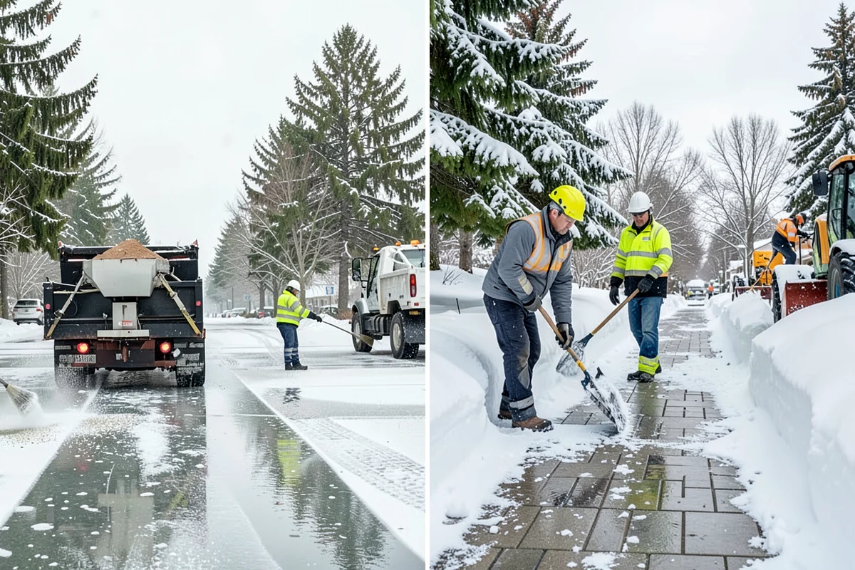 Industrial Facility Parking Lot Snow Removal in Lake Forest Park, King County, WA - Survey yard parking, gate approaches, and truck turning areas