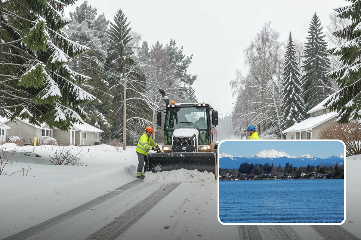 Industrial Facility Parking Lot Snow Removal in Lake Stevens, Snohomish County, WA - Large lots and truck approaches stay open to protect production