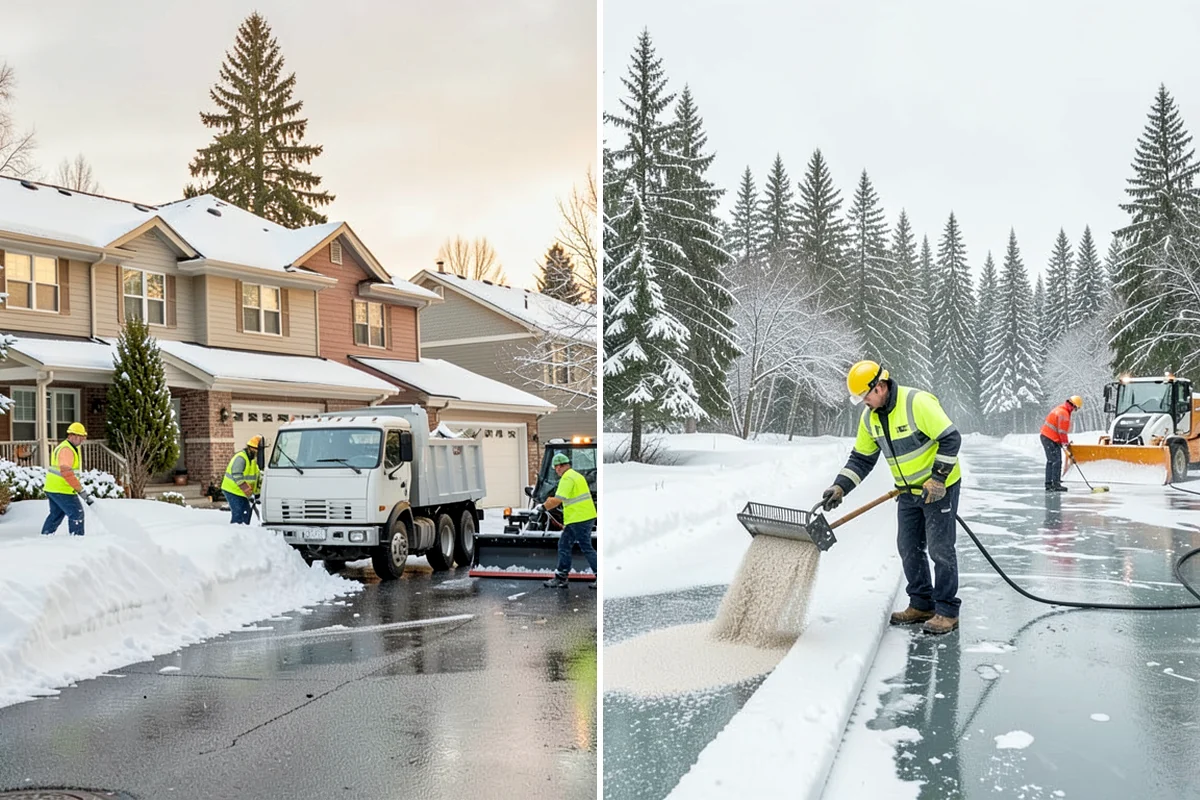 Industrial Facility Parking Lot Snow Removal in Lakewood, Pierce County, WA - Survey yard parking, gate approaches, and truck turning areas