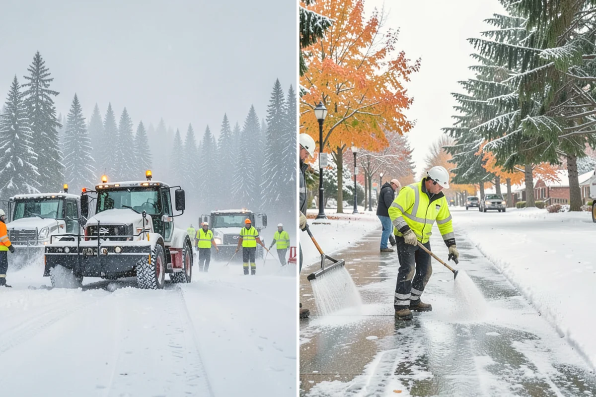 Industrial Facility Parking Lot Snow Removal in Langley, Island County, WA - Survey yard parking, gate approaches, and truck turning areas