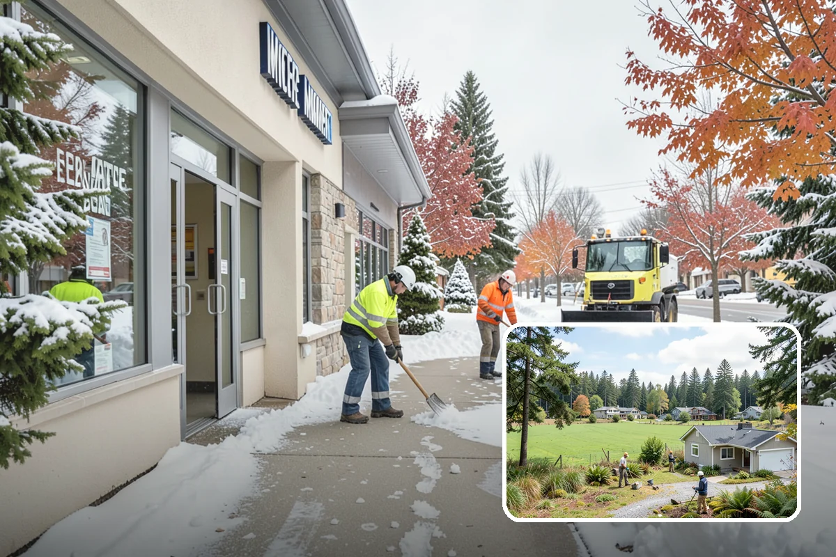 Industrial Facility Parking Lot Snow Removal in Lyman, Skagit County, WA - Large lots and truck approaches stay open to protect production