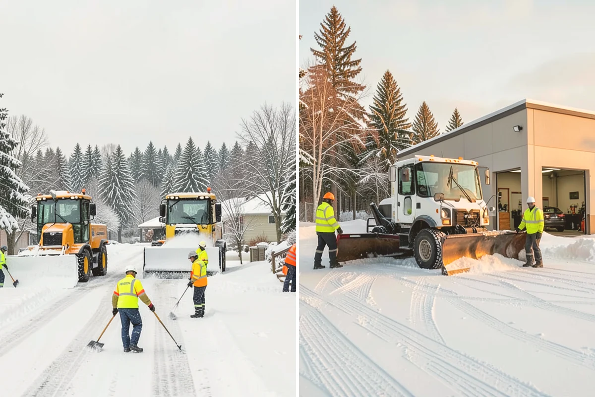 Industrial Facility Parking Lot Snow Removal in Lynnwood, Snohomish County, WA - Survey yard parking, gate approaches, and truck turning areas