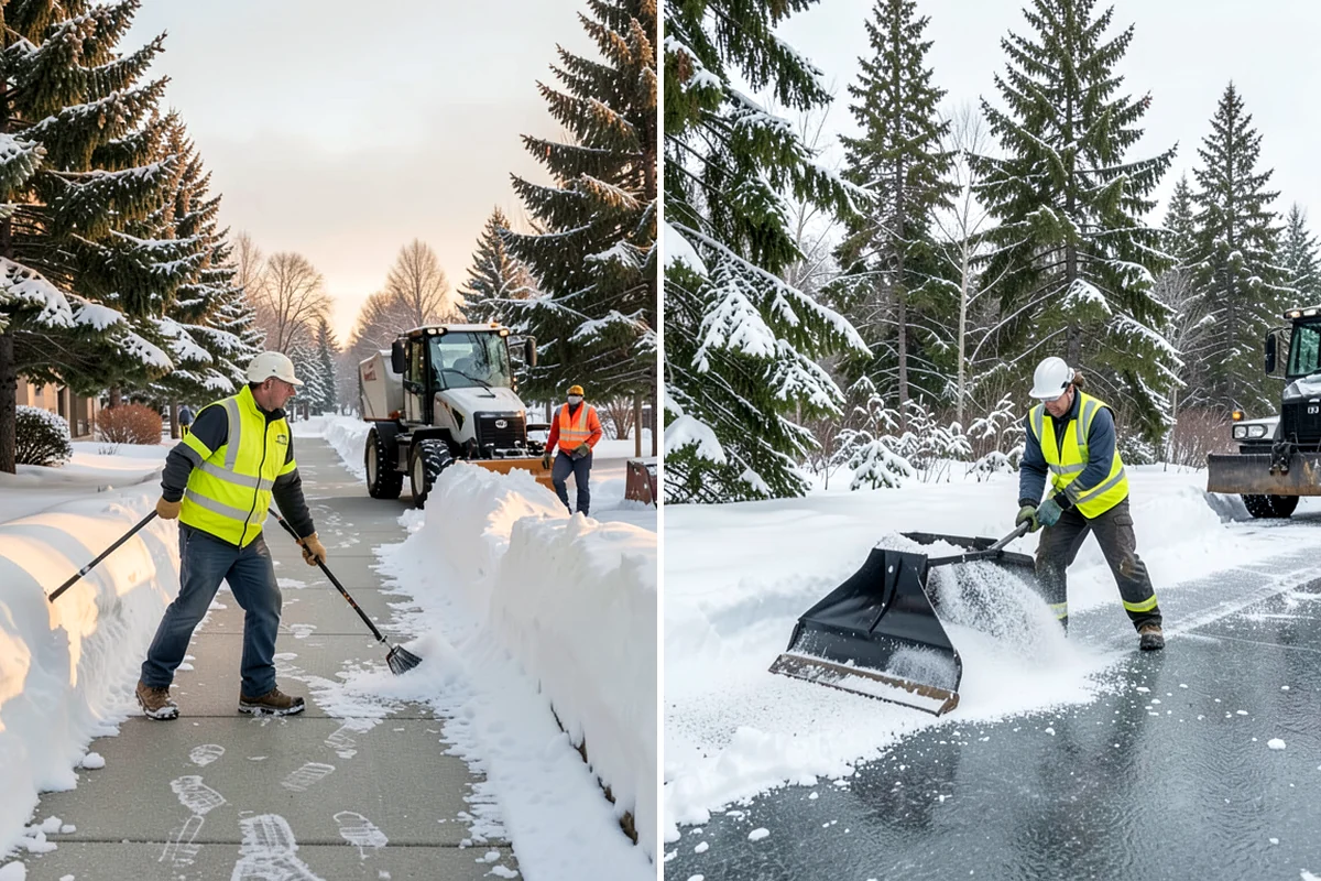 Industrial Facility Parking Lot Snow Removal in Maple Valley, King County, WA - Survey yard parking, gate approaches, and truck turning areas