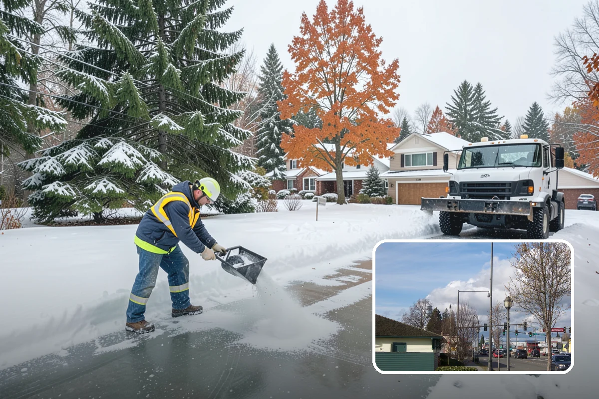 Industrial Facility Parking Lot Snow Removal in Marysville, Snohomish County, WA - Large lots and truck approaches stay open to protect production