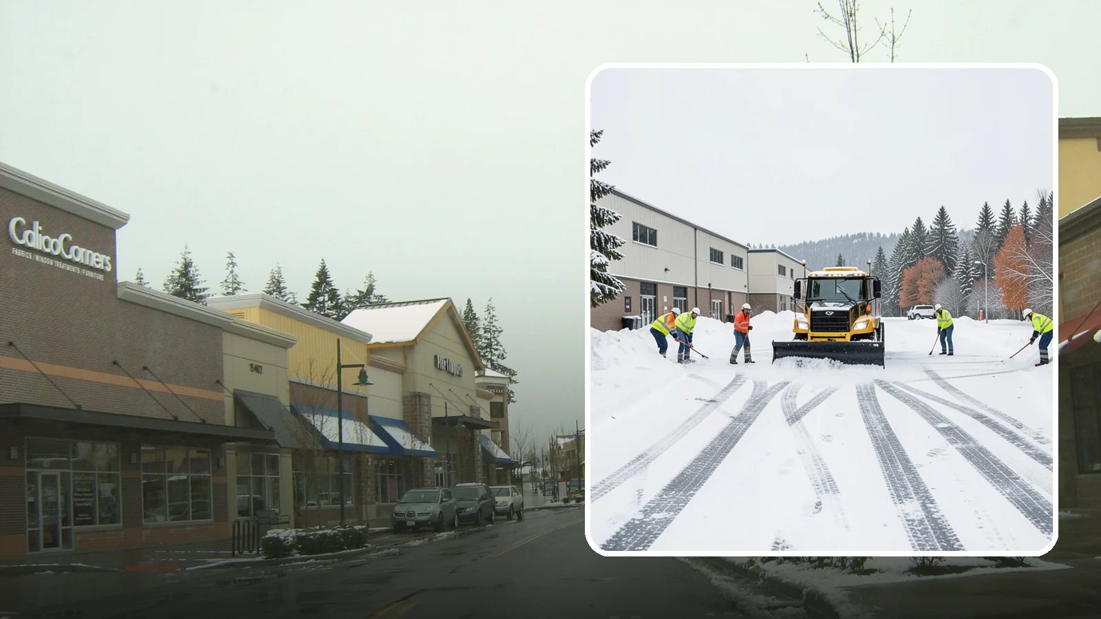 Industrial Facility Parking Lot Snow Removal in Mill Creek, Snohomish County, WA - We clear large industrial lots and truck approaches so Western Washington operations keep running through winter weather.