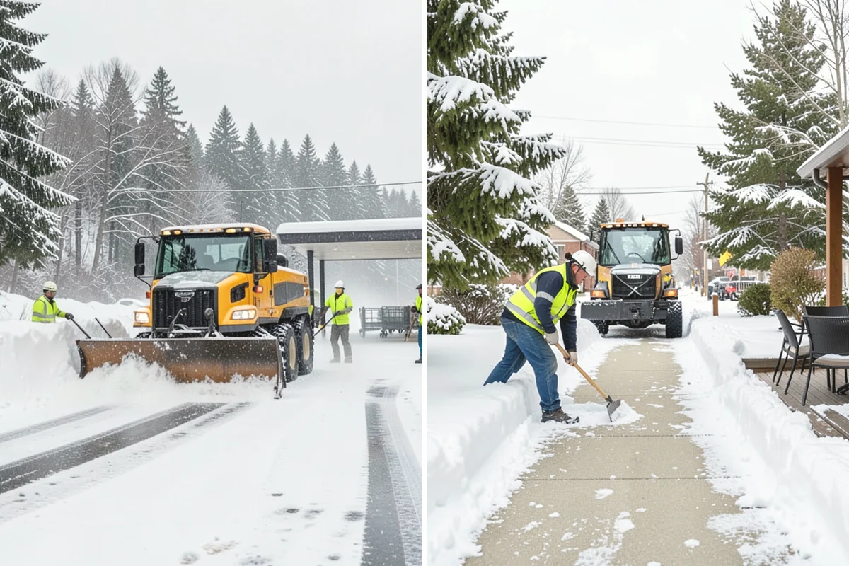 Industrial Facility Parking Lot Snow Removal in Mountlake Terrace, Snohomish County, WA - Survey yard parking, gate approaches, and truck turning areas