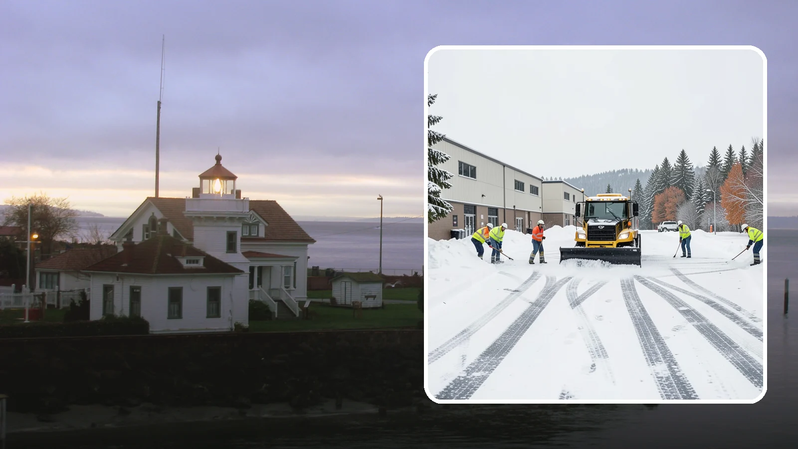 Industrial Facility Parking Lot Snow Removal in Mukilteo, Snohomish County, WA - We clear large industrial lots and truck approaches so Western Washington operations keep running through winter weather.