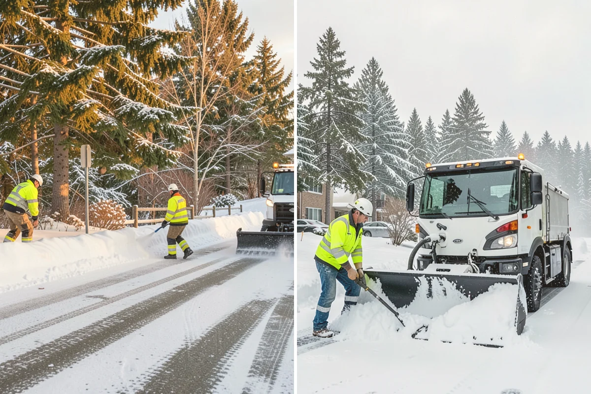 Industrial Facility Parking Lot Snow Removal in Newcastle, King County, WA - Survey yard parking, gate approaches, and truck turning areas