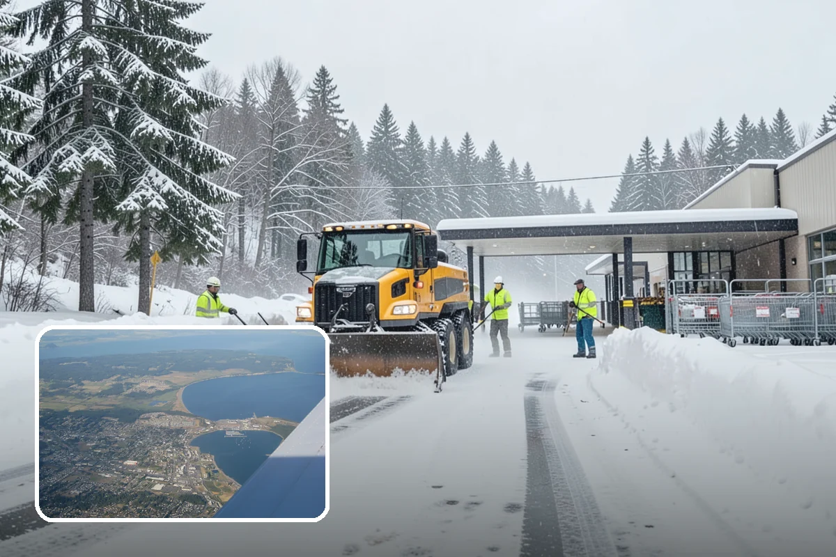 Industrial Facility Parking Lot Snow Removal in Oak Harbor, Island County, WA - Large lots and truck approaches stay open to protect production