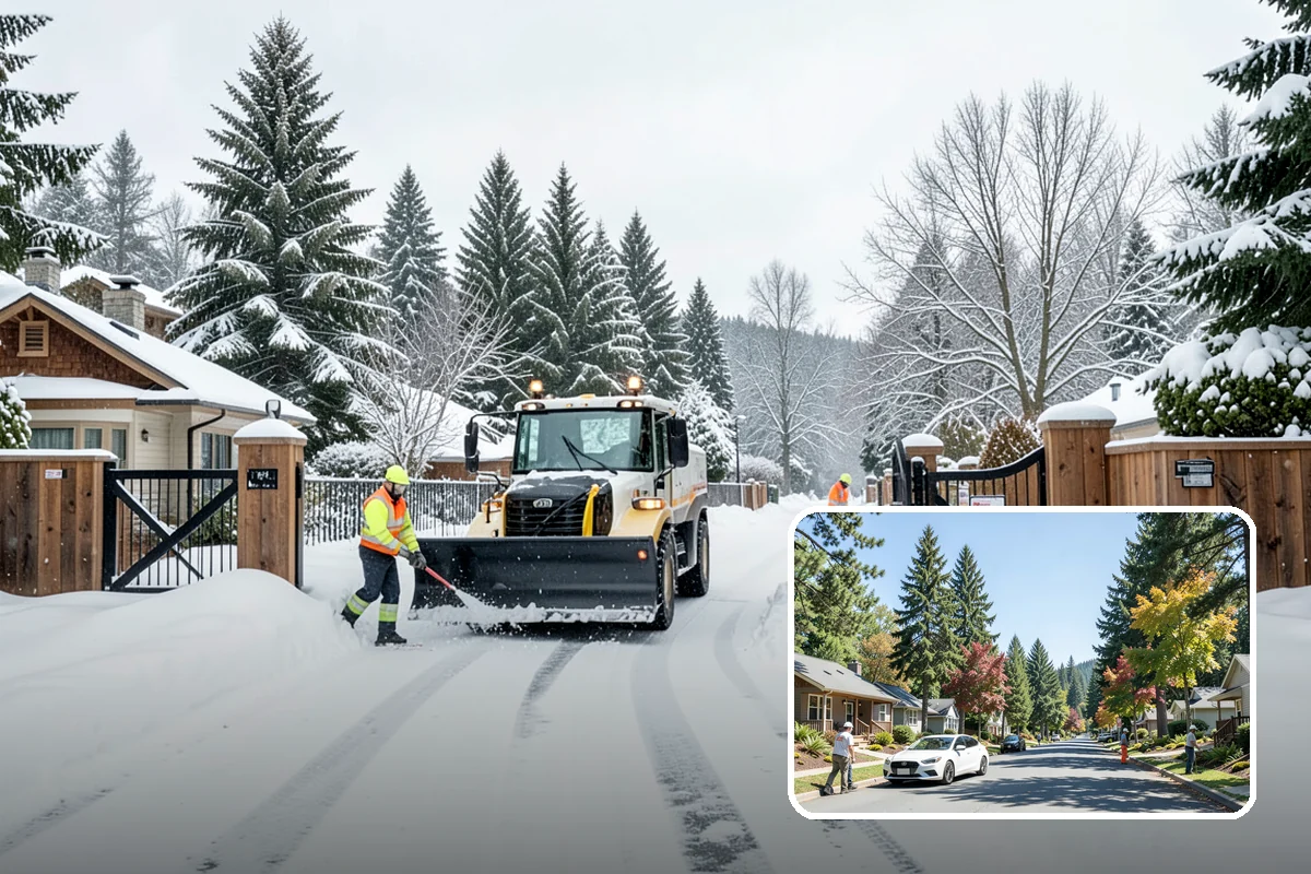 Industrial Facility Parking Lot Snow Removal in Orting, Pierce County, WA - Large lots and truck approaches stay open to protect production