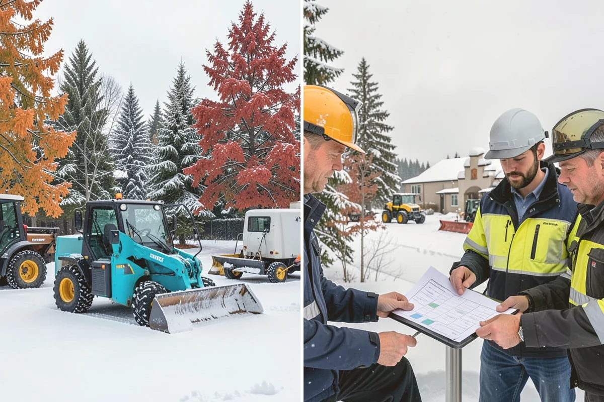 Industrial Facility Parking Lot Snow Removal in Orting, Pierce County, WA - Survey yard parking, gate approaches, and truck turning areas