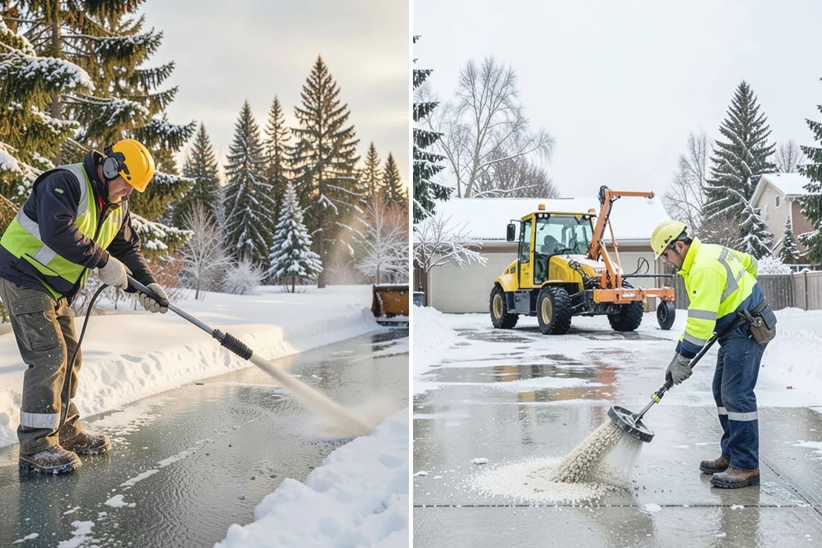 Industrial Facility Parking Lot Snow Removal in Renton, King County, WA - Survey yard parking, gate approaches, and truck turning areas