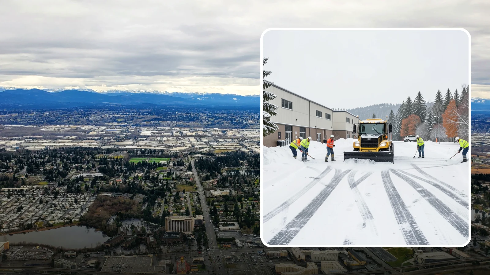 Industrial Facility Parking Lot Snow Removal in SeaTac, King County, WA - We clear large industrial lots and truck approaches so Western Washington operations keep running through winter weather.