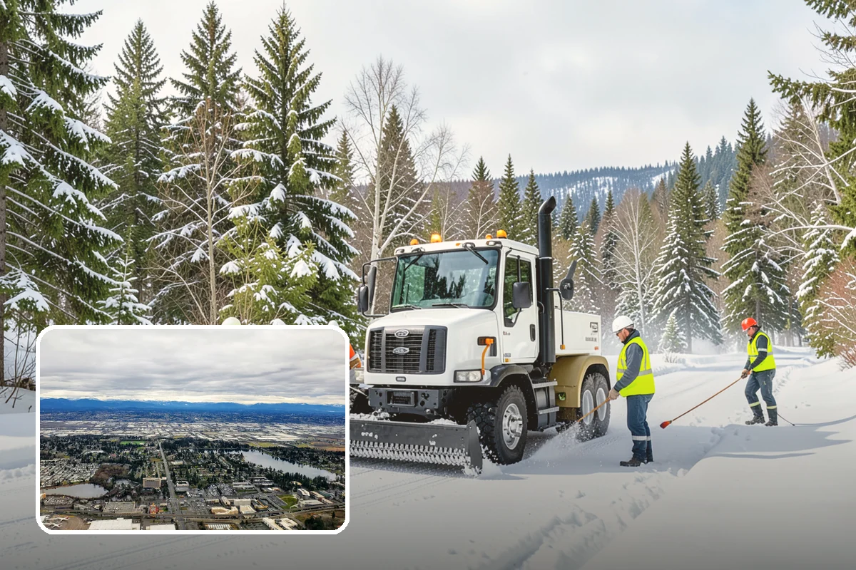 Industrial Facility Parking Lot Snow Removal in SeaTac, King County, WA - Large lots and truck approaches stay open to protect production