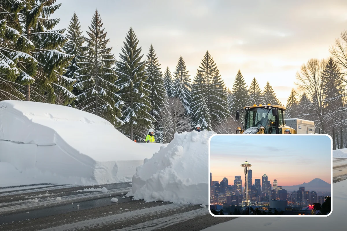 Industrial Facility Parking Lot Snow Removal in Seattle, King County, WA - Large lots and truck approaches stay open to protect production