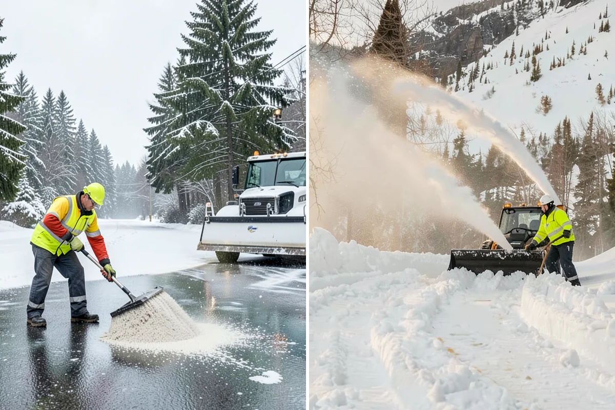 Industrial Facility Parking Lot Snow Removal in Shoreline, King County, WA - Survey yard parking, gate approaches, and truck turning areas
