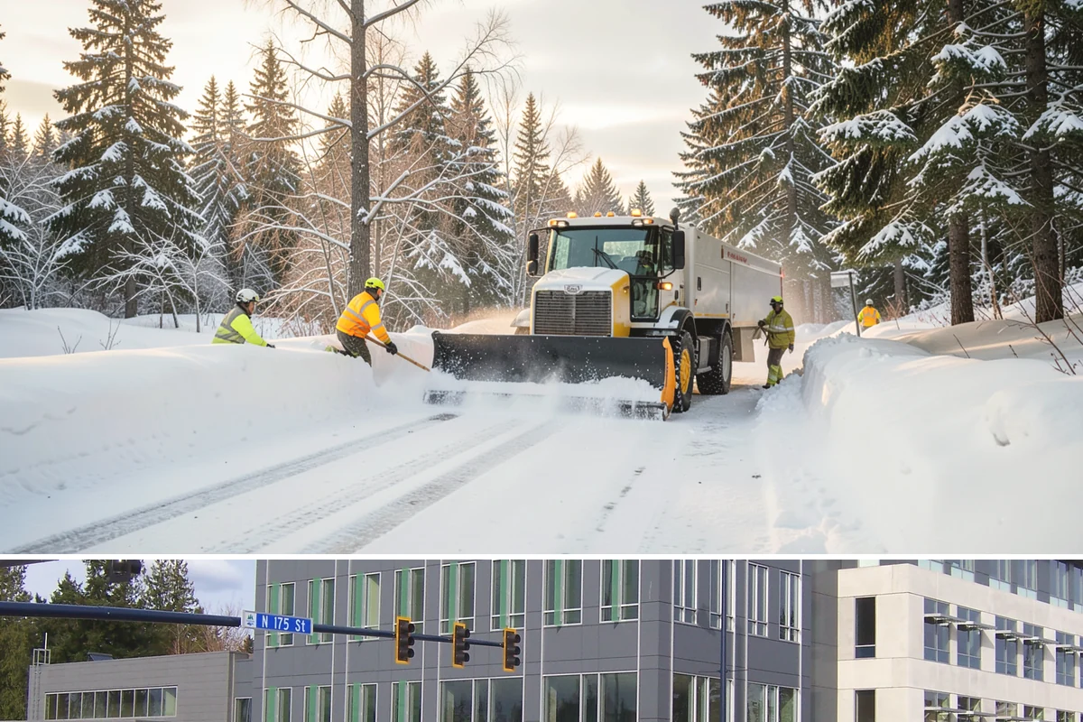 Industrial Facility Parking Lot Snow Removal in Shoreline, King County, WA - Industrial lots in the Puget Sound region need the most winter clearing from December through February, when cold snaps threaten...
