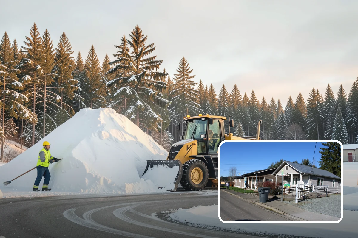 Industrial Facility Parking Lot Snow Removal in South Prairie, Pierce County, WA - Large lots and truck approaches stay open to protect production