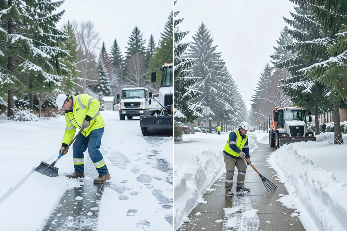 Industrial Facility Parking Lot Snow Removal in South Prairie, Pierce County, WA - Survey yard parking, gate approaches, and truck turning areas