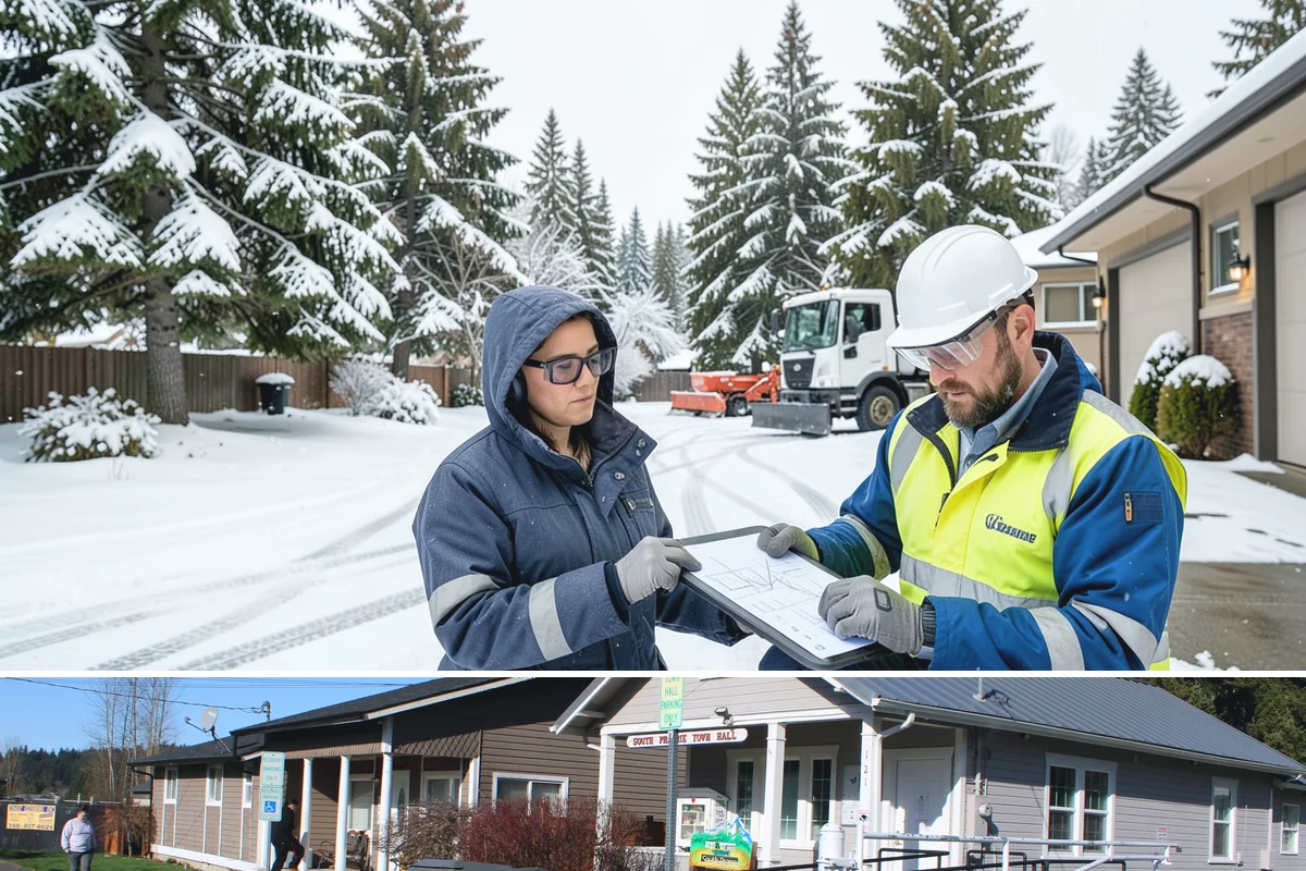 Industrial Facility Parking Lot Snow Removal in South Prairie, Pierce County, WA - Industrial lots in the Puget Sound region need the most winter clearing from December through February, when cold snaps threaten...