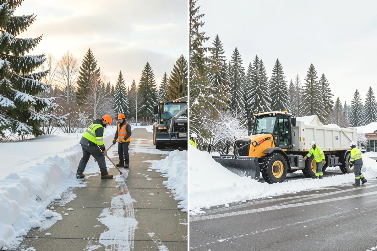 Industrial Facility Parking Lot Snow Removal in Steilacoom, Pierce County, WA - Survey yard parking, gate approaches, and truck turning areas