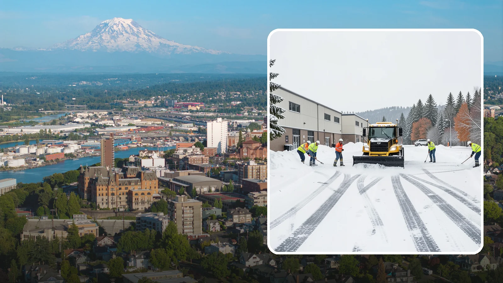 Industrial Facility Parking Lot Snow Removal in Tacoma, Pierce County, WA - We clear large industrial lots and truck approaches so Western Washington operations keep running through winter weather.