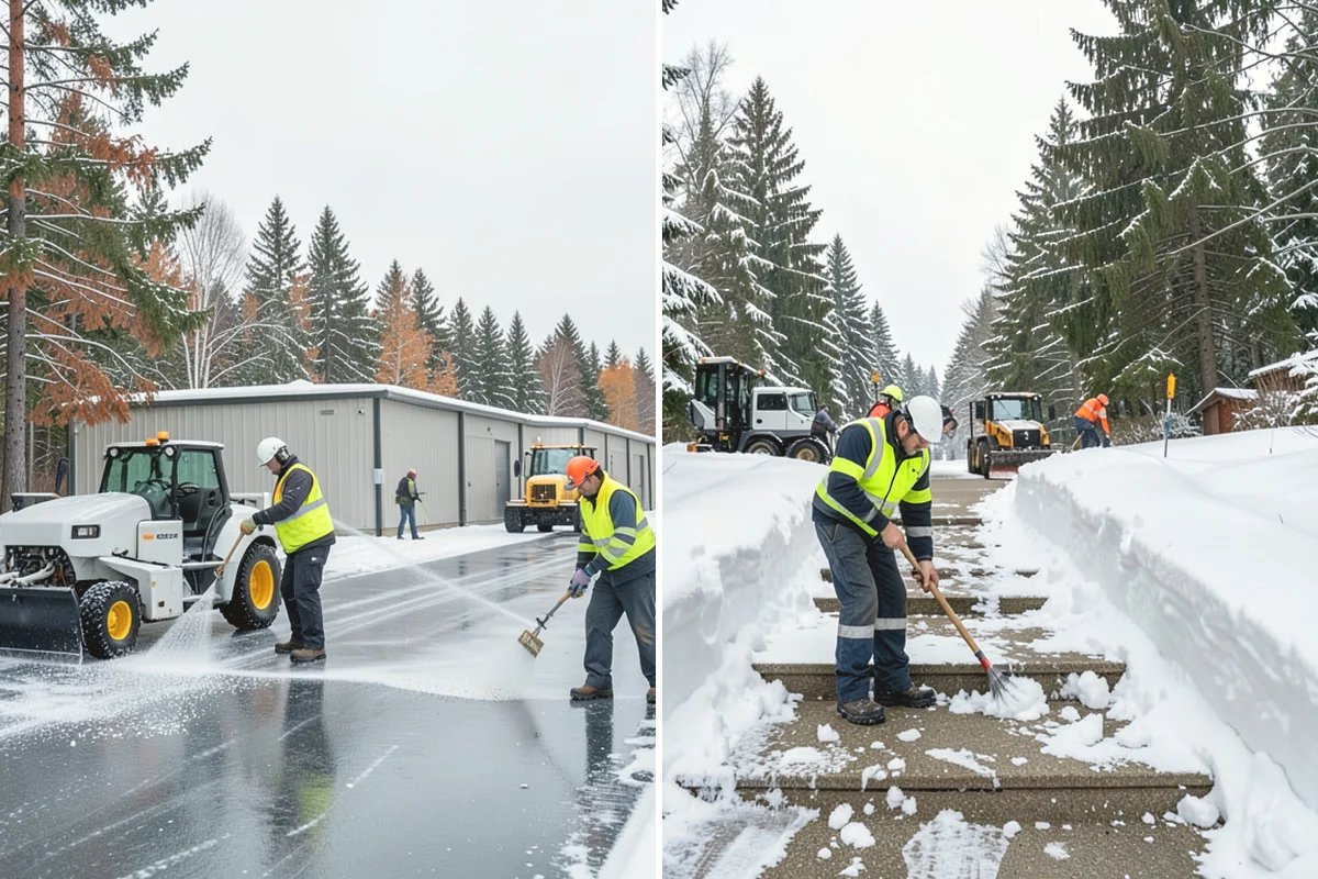 Industrial Facility Parking Lot Snow Removal in Tukwila, King County, WA - Survey yard parking, gate approaches, and truck turning areas