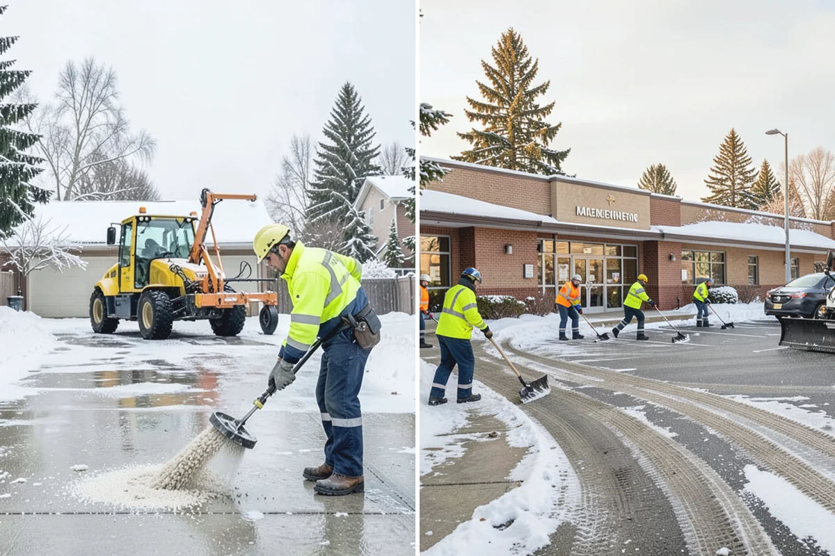 Industrial Facility Parking Lot Snow Removal in Wilkeson, Pierce County, WA - Survey yard parking, gate approaches, and truck turning areas
