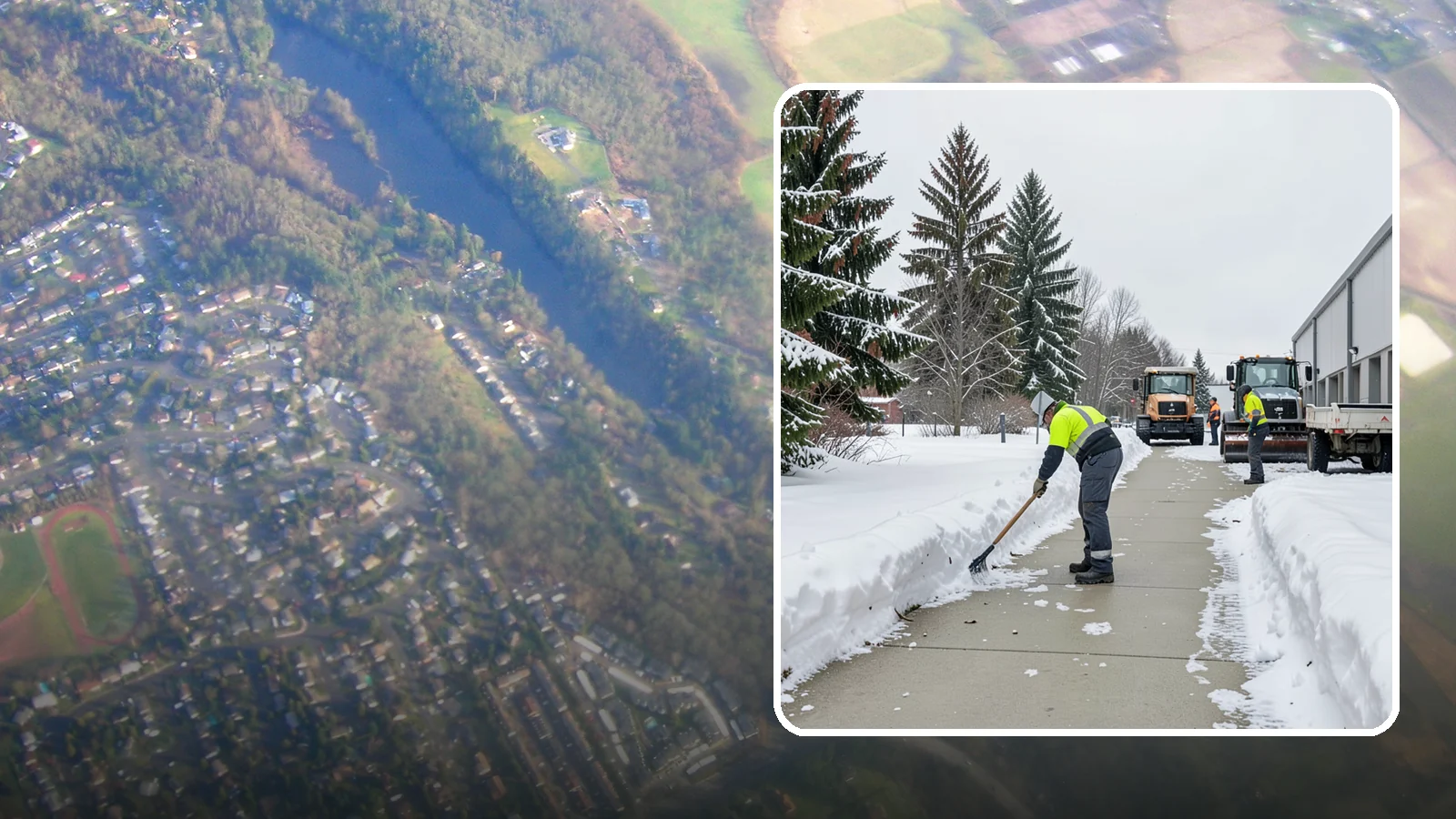 Industrial Facility Sidewalk Clearing in Algona, King County, WA - Worker-safety sidewalk clearing for Western Washington industrial facilities, keeping crew walkways between buildings and lots...